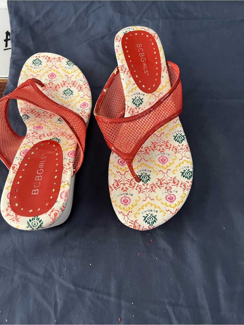 BCBGirls Orange Mesh sandals